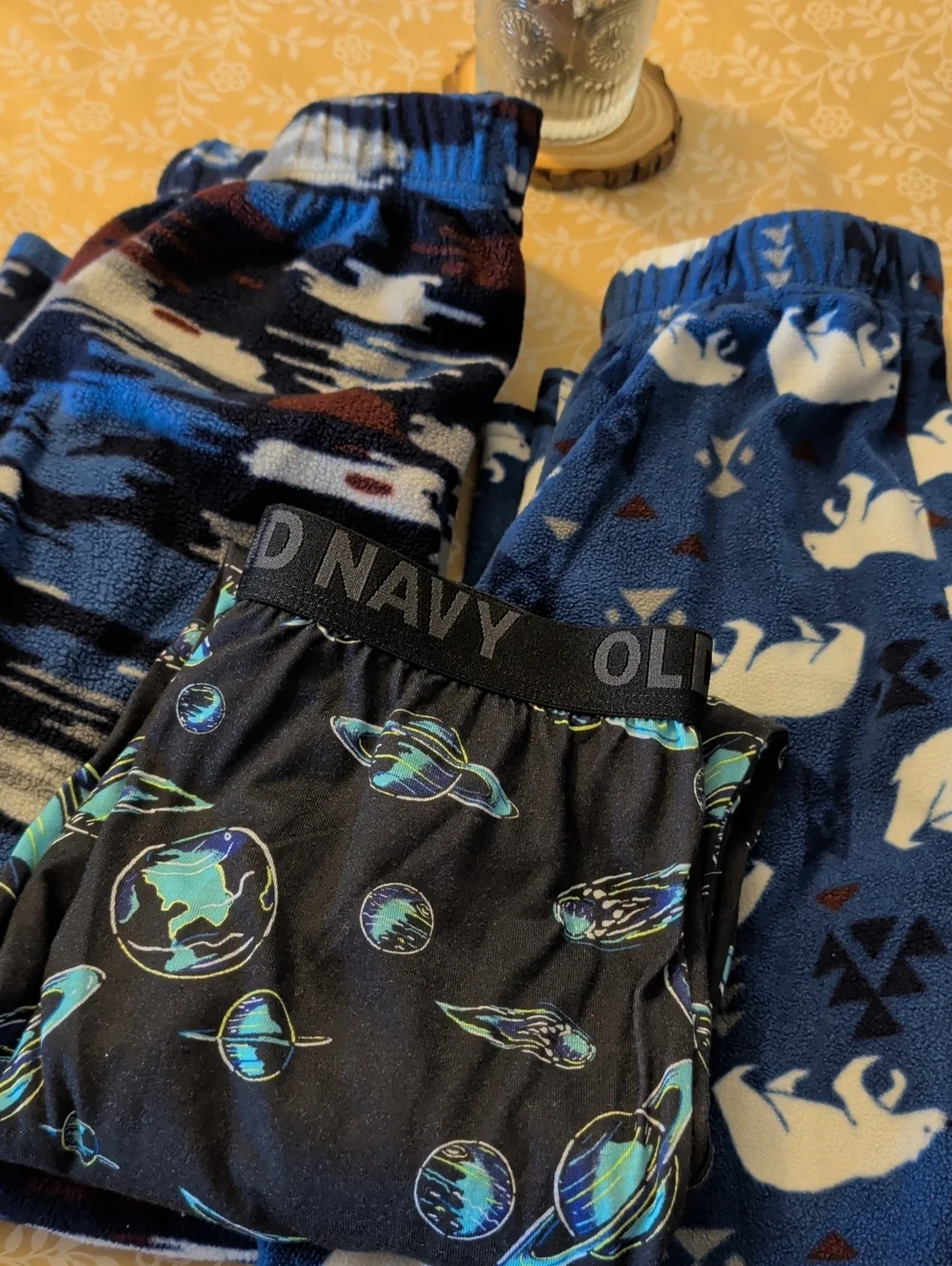 Old Navy Boys' Blue Polar & Space Print And 2 Eddie BauerPajama Bottoms - 3-Pack